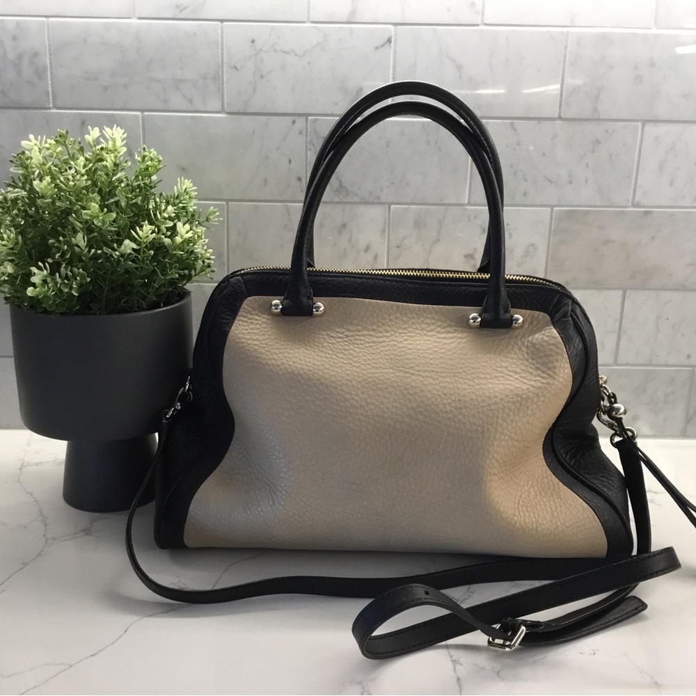 Kate Spade Pebbled Leather Black/Tan Crossbody Bag